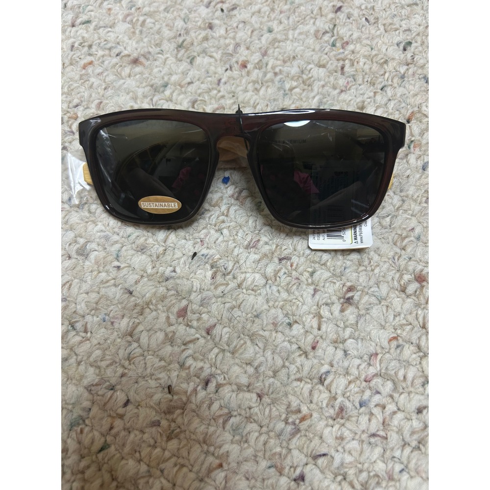 24/7 Premium PR1 Sustainable Sunglasses Brown Smoke Bamboo Polarized Anti-Glare